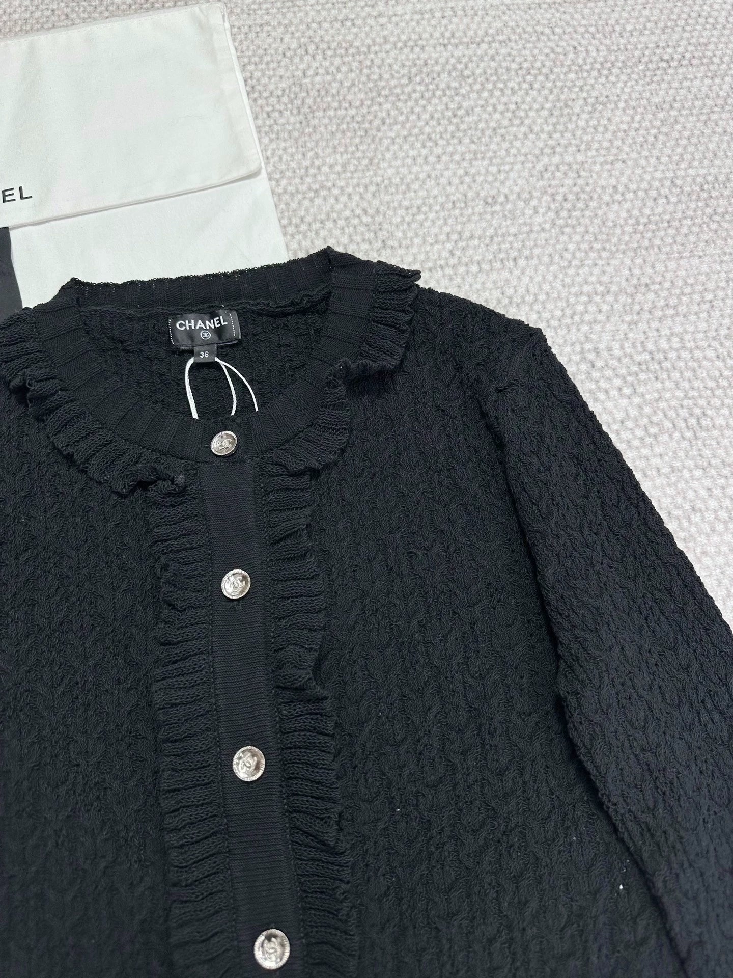 Ruffled Knit Cardigan/belted shorts