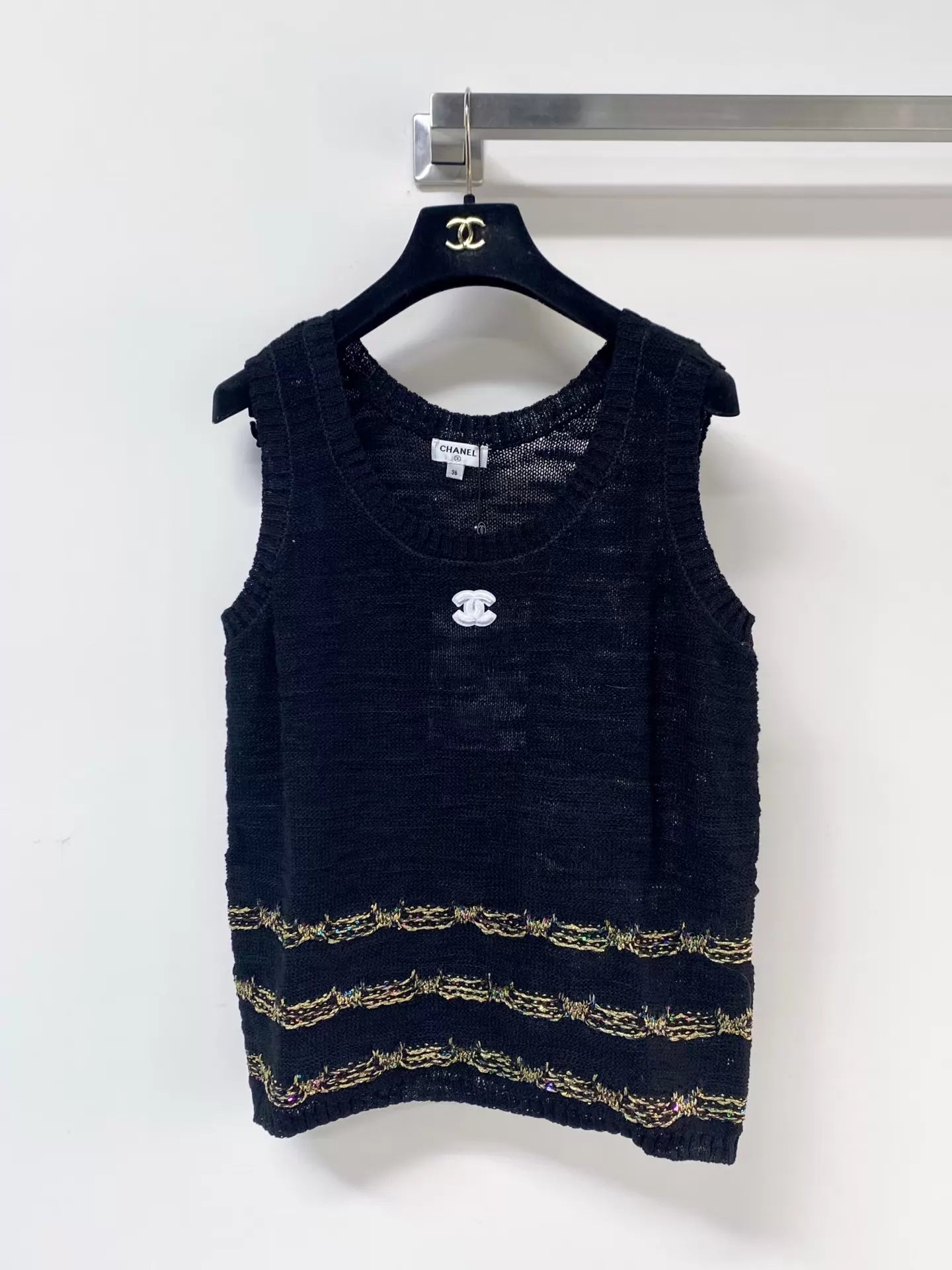26ss Striped logo vest