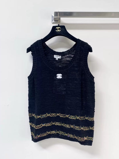 26ss Striped logo vest