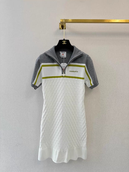 26ss Color-blocked knit dress