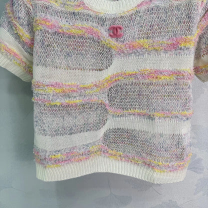 Striped Knit Short-Sleeve T-Shirt