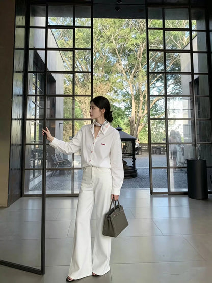 26ss Beaded cotton-linen shirt