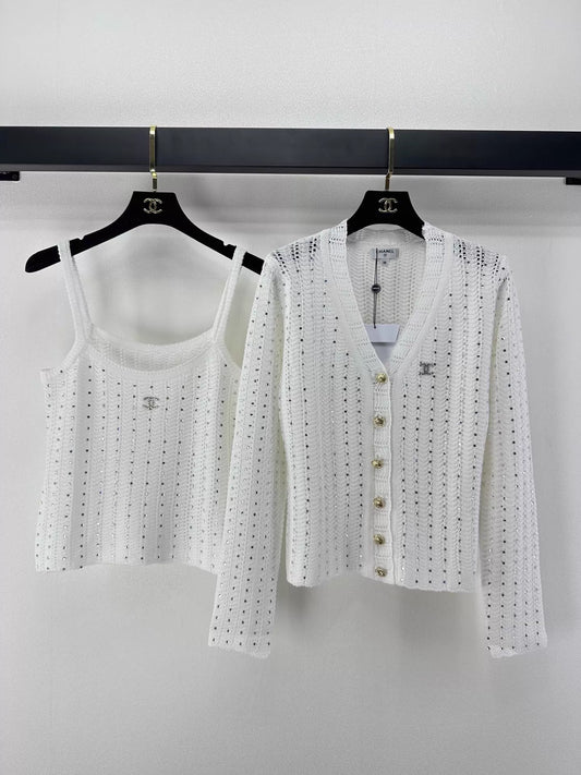 26ss Two-piece set: camisole/knitted cardigan