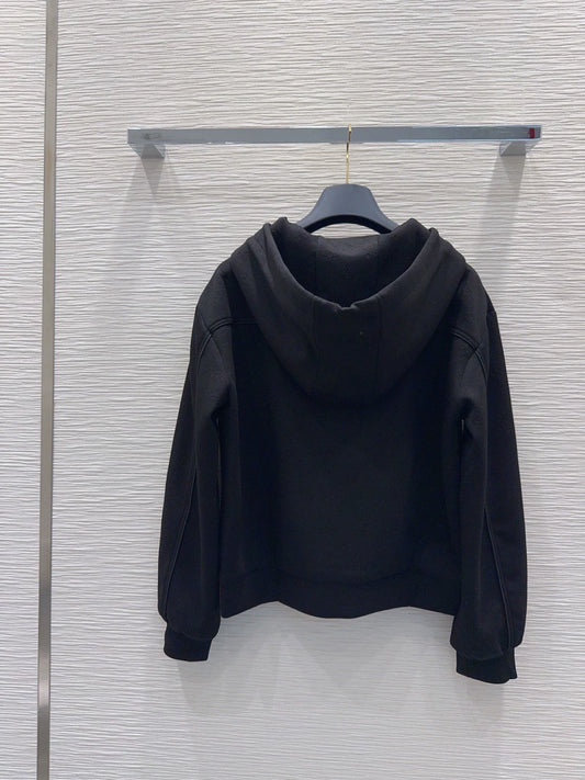 26New Embossed Scuba-Fabric Hooded Jacket