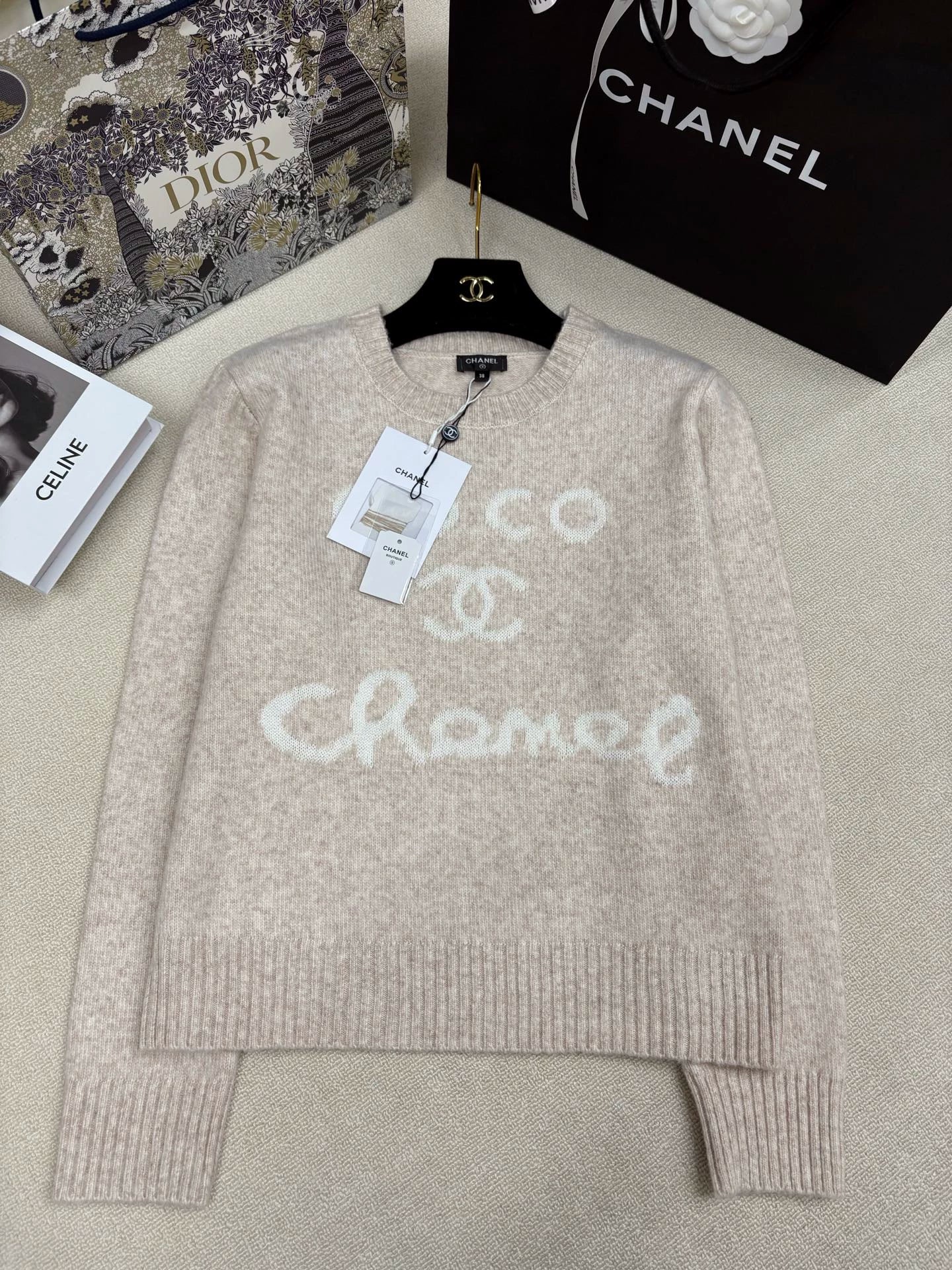 Letter logo jacquard top