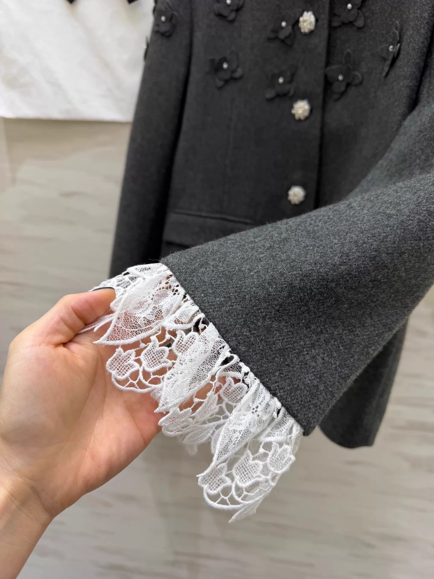 26ss 3D Floral Beaded Set