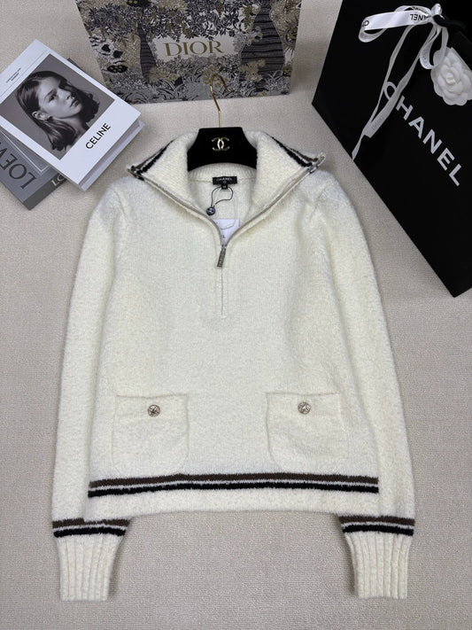 Zipper lapel top