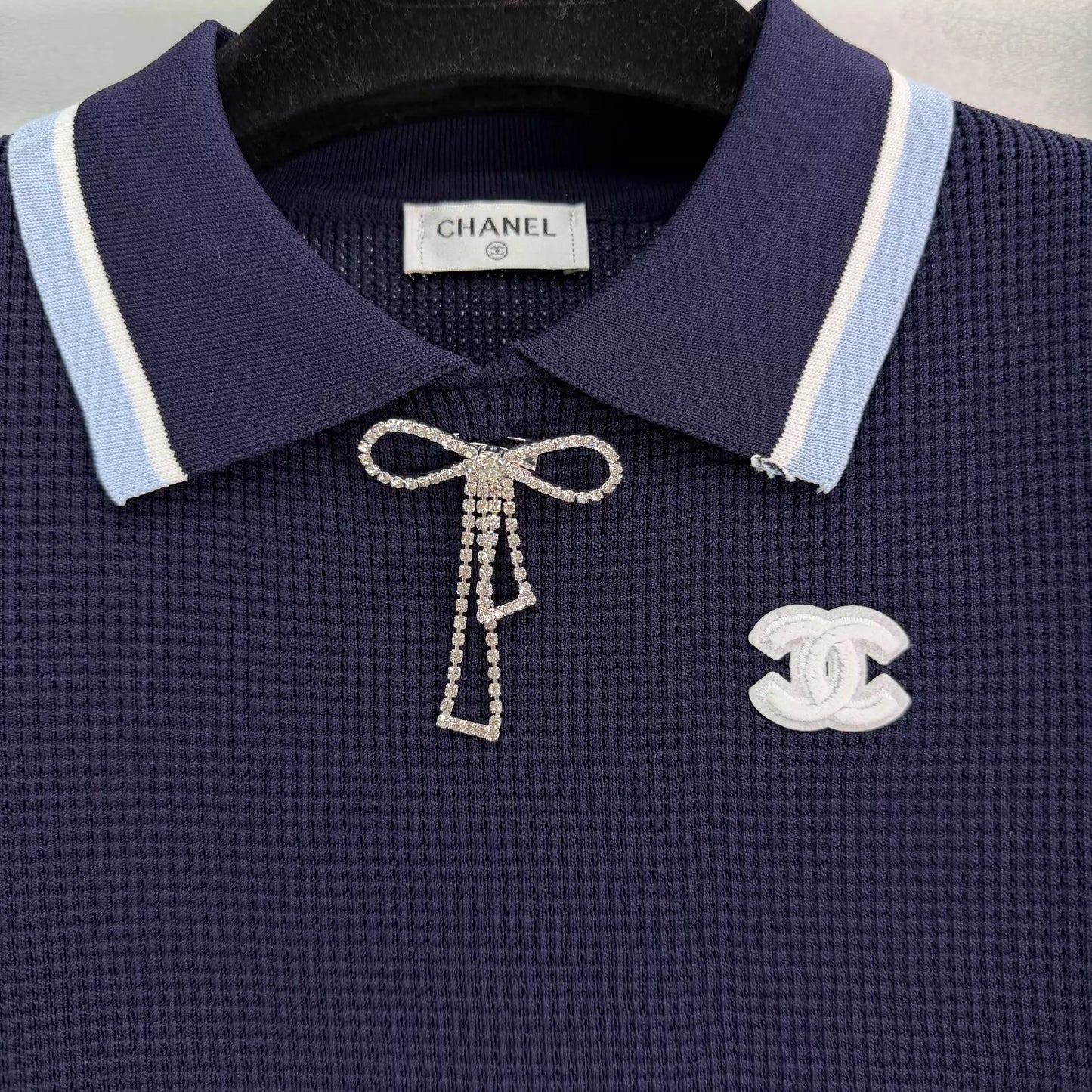 Preppy Style Color-Blocked Knit Set