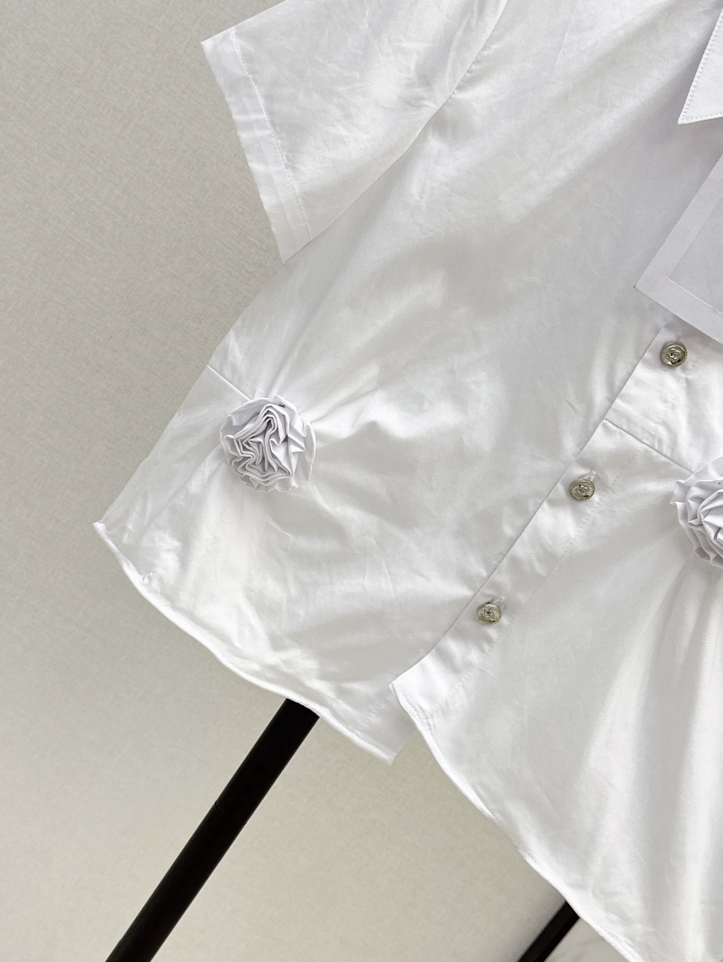 3D floral short-sleeved shirt