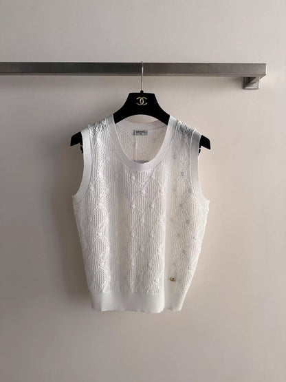 26ss Hollow-out knitted vest