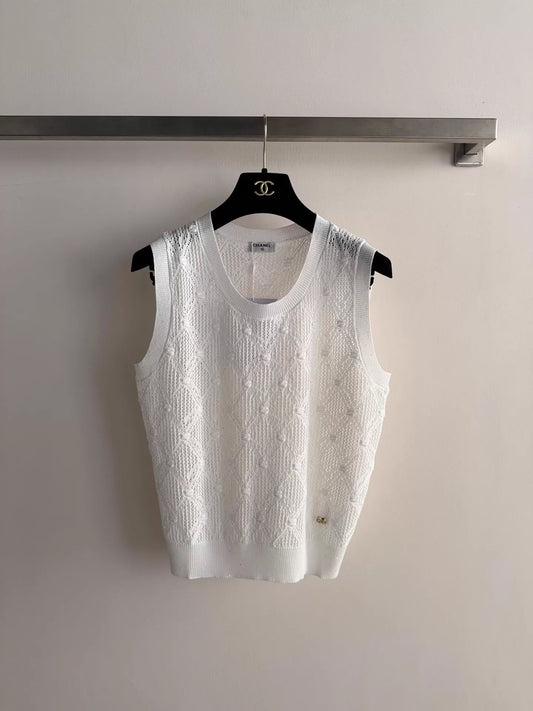 26ss Hollow-out knitted vest