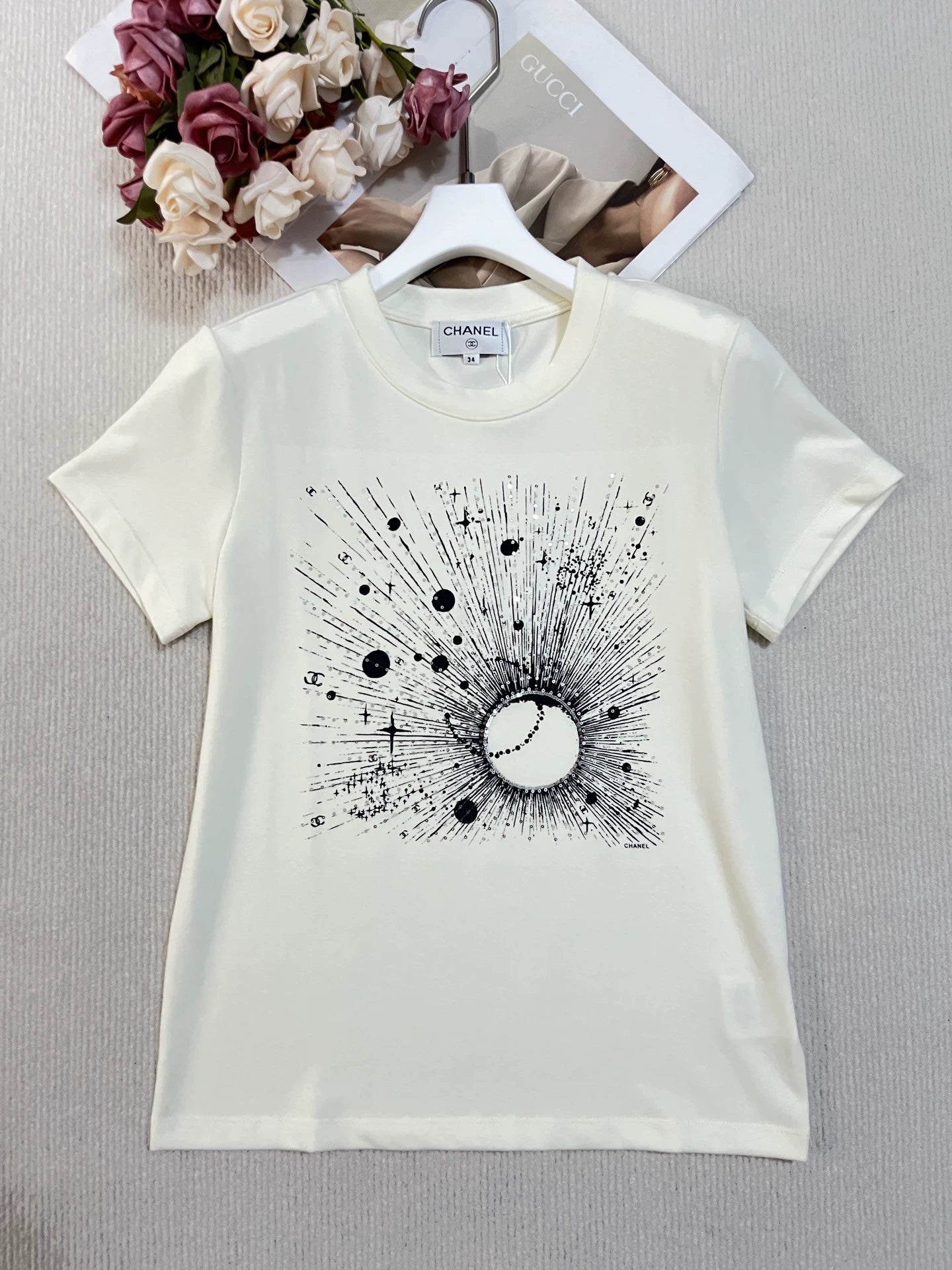 26ss Beaded Print T-shirt