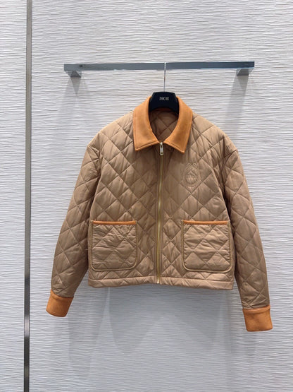26New Color-Block Quilted Long-Sleeve Padded Jacket