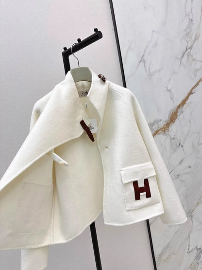 Double-sided wool stand-up collar coat
