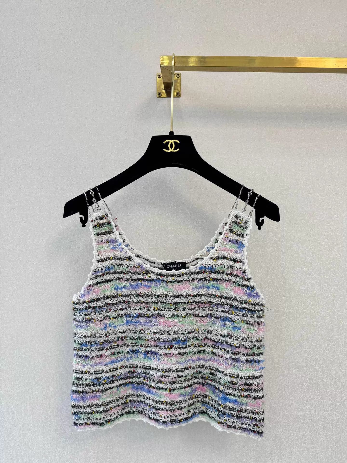 Colorful Tweed Chain Vest