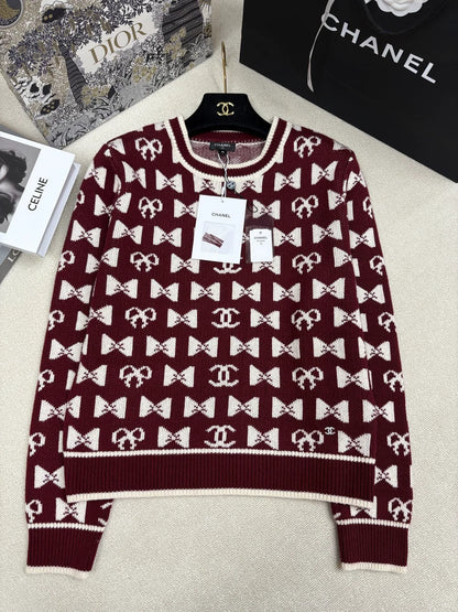 Jacquard Crew Neck Knit Sweater