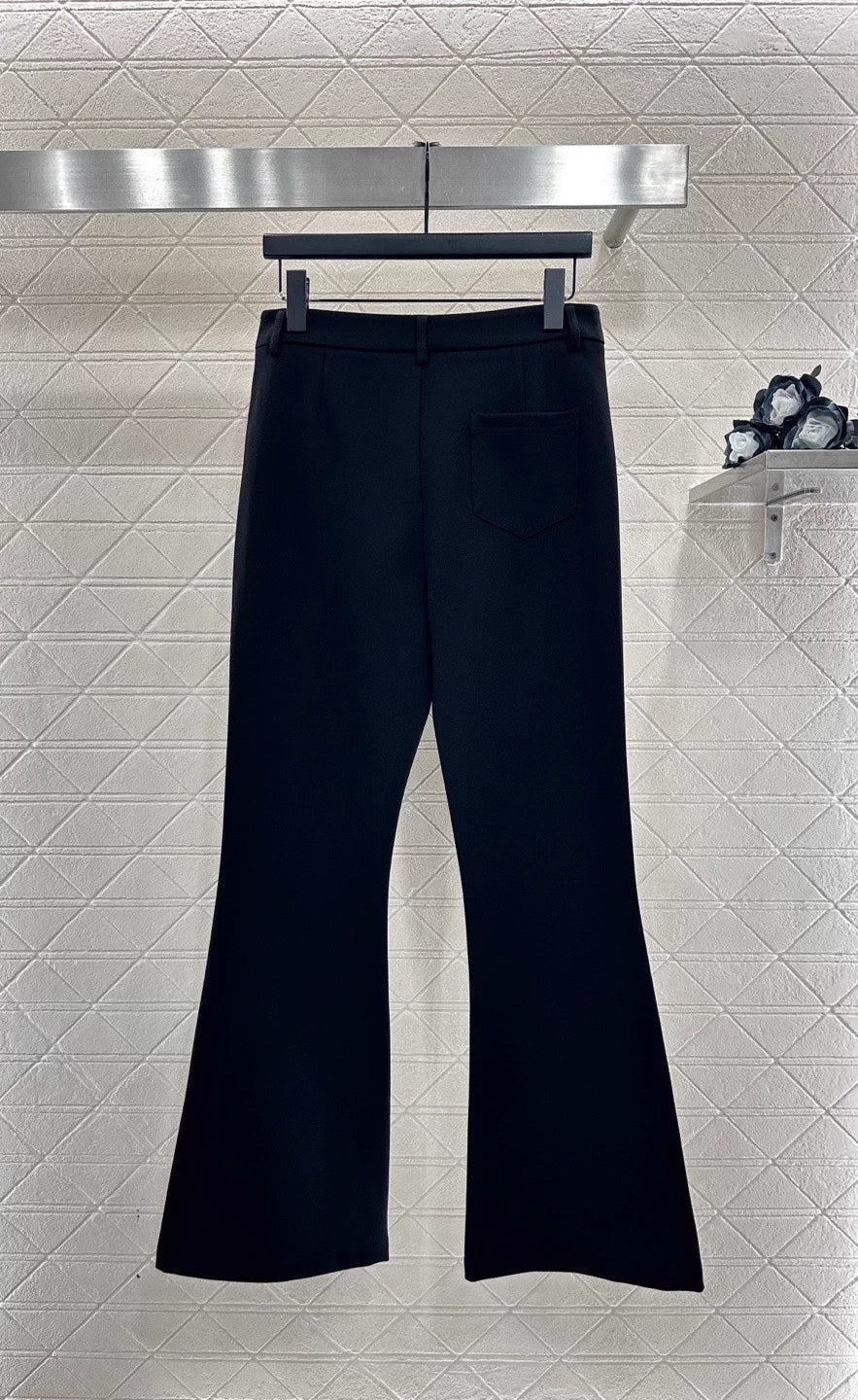 Slightly Flared Slim Fit Trousers