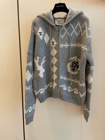 Hooded Zip-Up Sweater