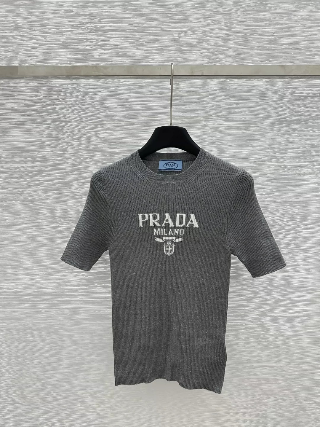 25 Early Spring New Round Neck Colorblock Letter Knitted Short Sleeve