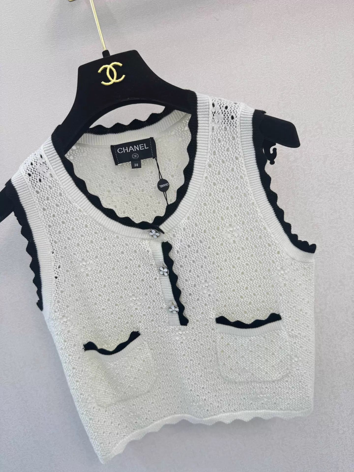 26ss Color-blocked Knitted Vest