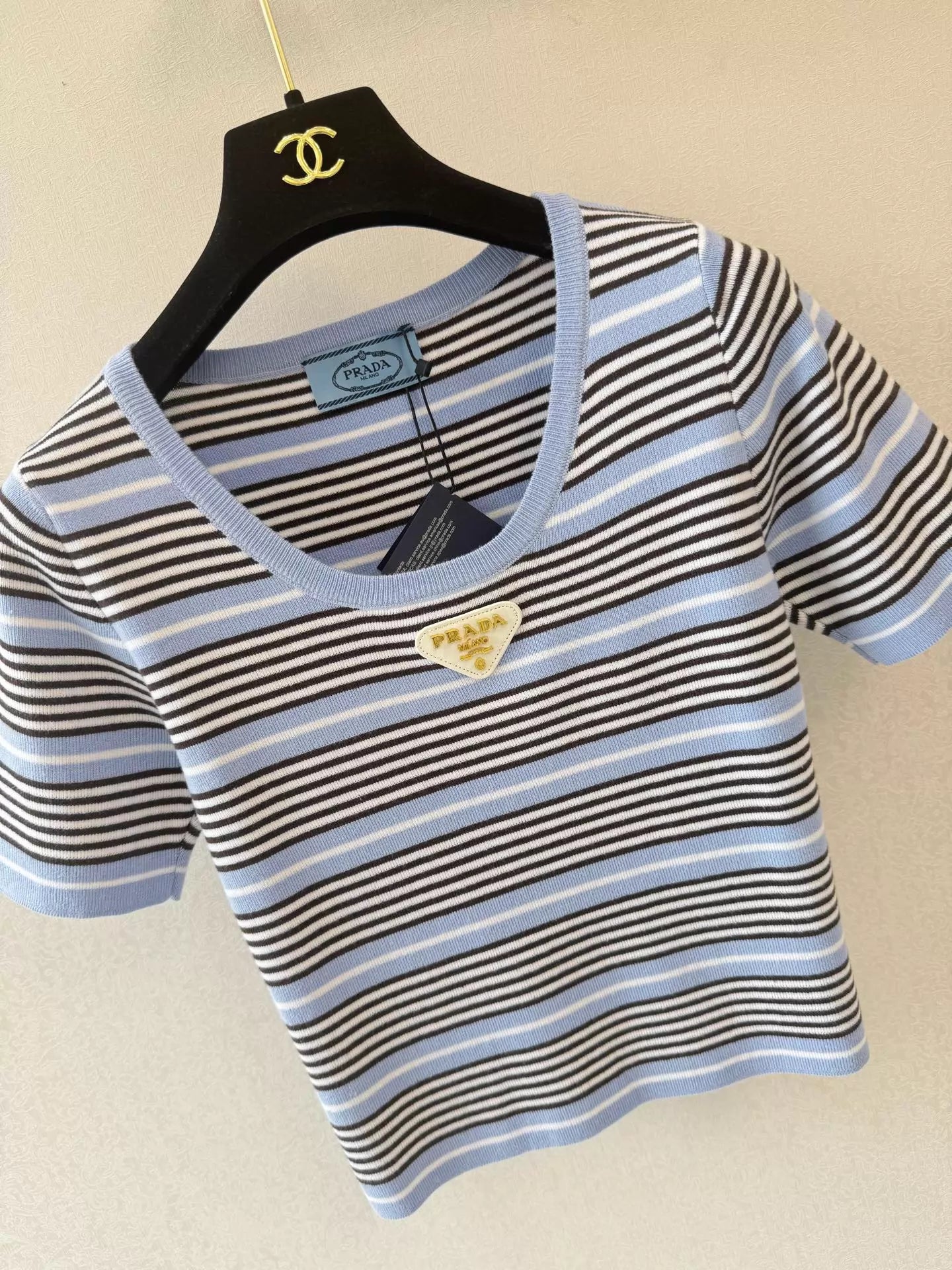 26ss Striped Knit Short-Sleeve T-Shirt