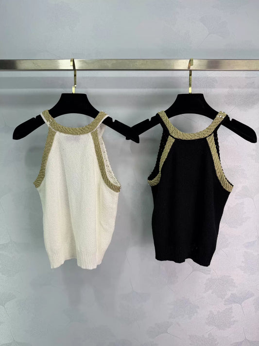 26ss Rhinestone Knit Vest
