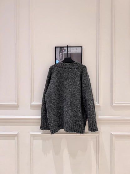 Raccoon fleece blend knit cardigan