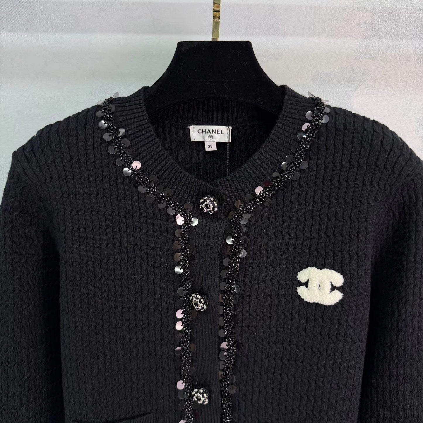 Sequined Knit Cardigan