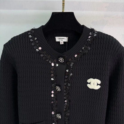 Sequined Knit Cardigan