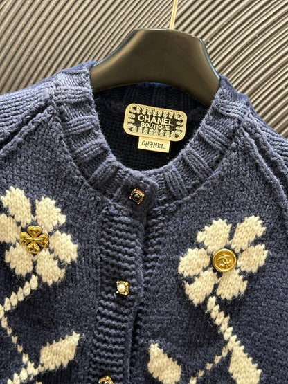 25fw Vintage flower knitted cardigan (vintage series)