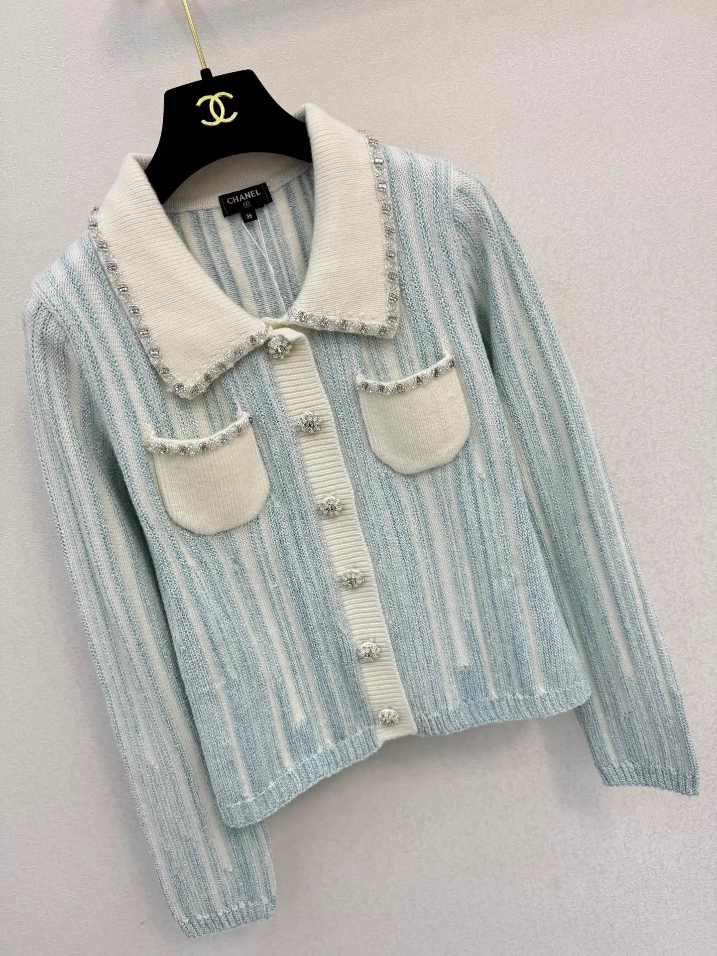 Striped Knit Short Cardigan