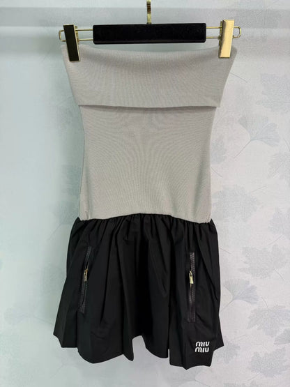 Color-blocked patchwork dress