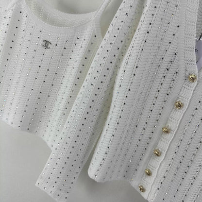26ss Two-piece set: camisole/knitted cardigan