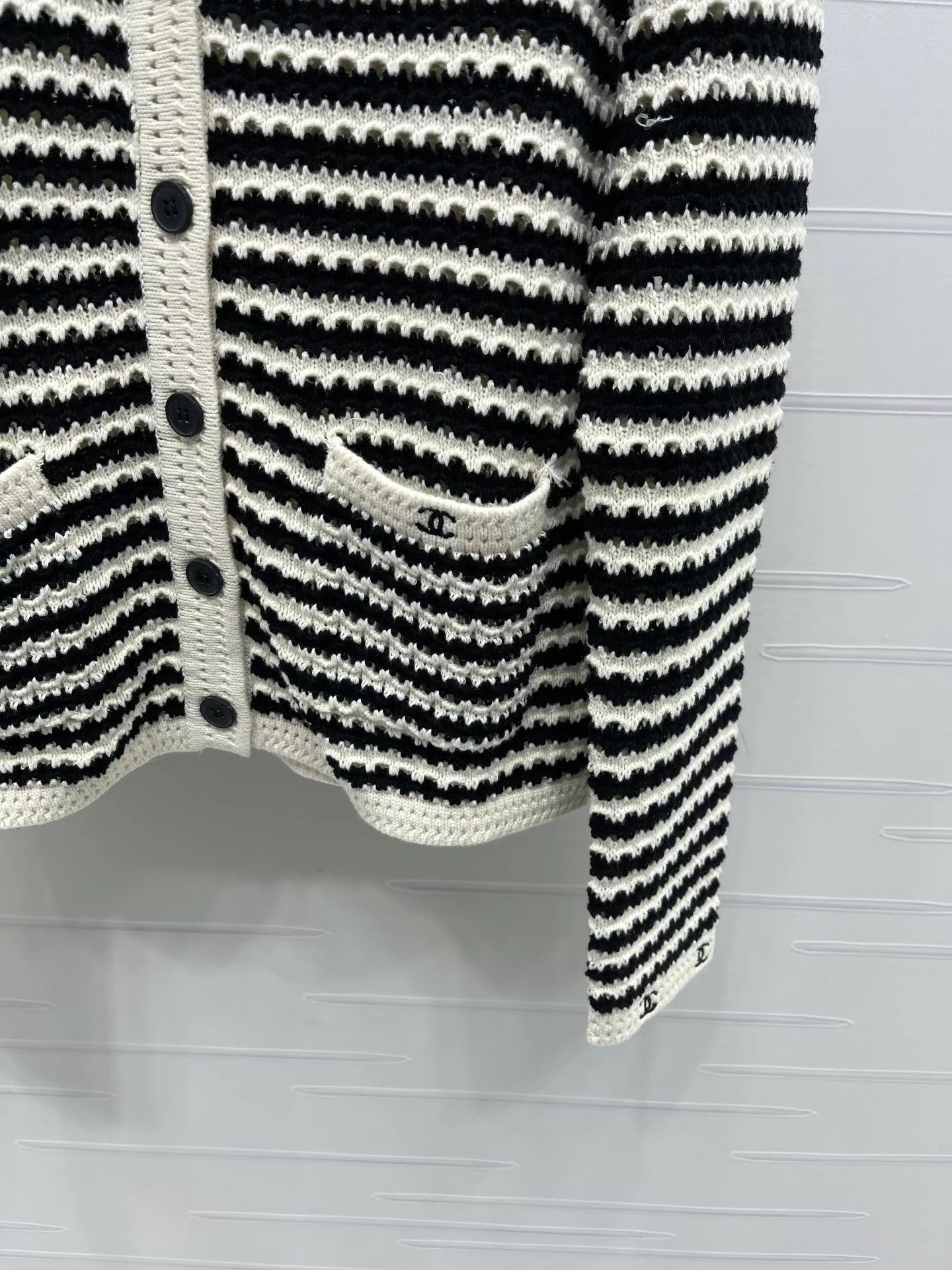 Striped V-neck Cardigan