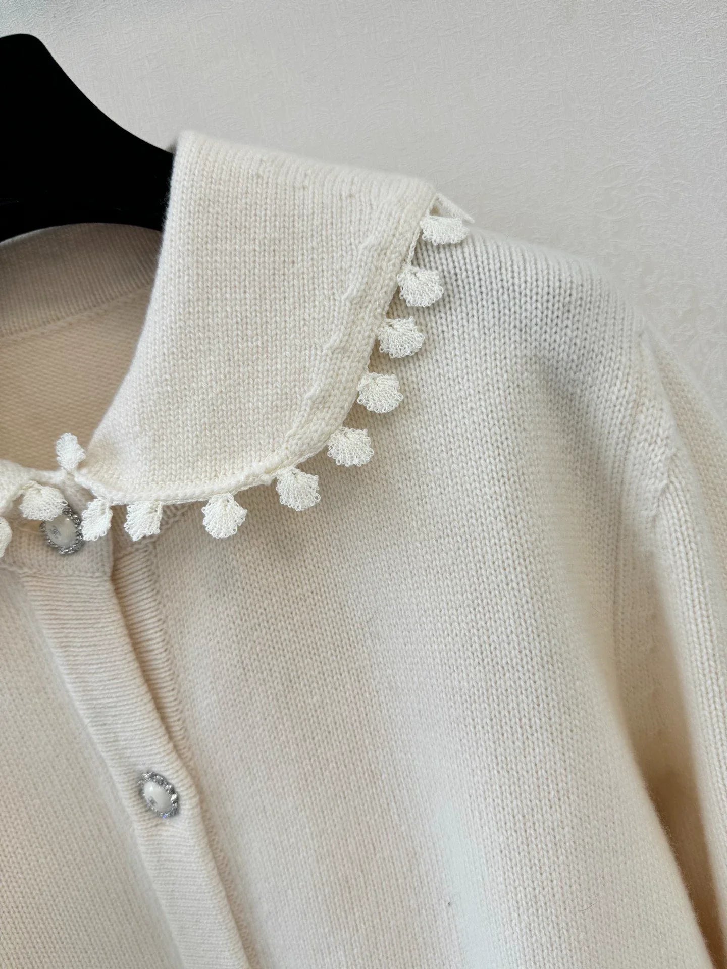 Pearl lace knitted cardigan