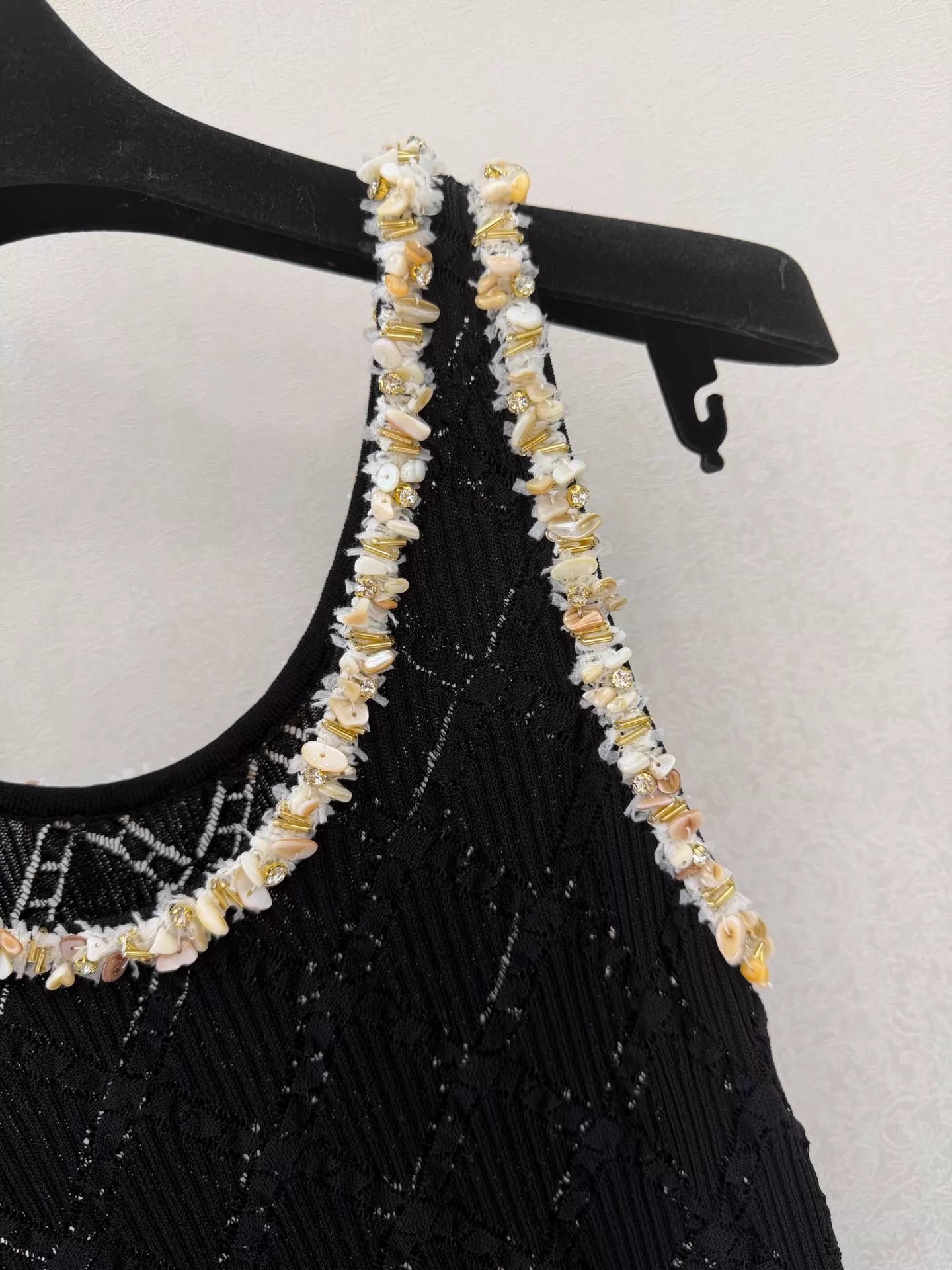 26ss Pearl-Edged Knitted Vest