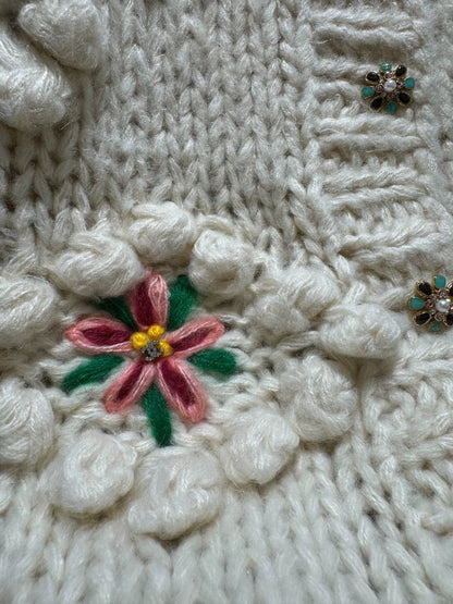 3D floral cardigan