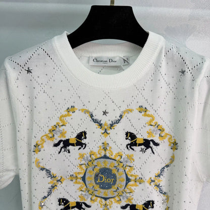 Horse Pattern Knit Top