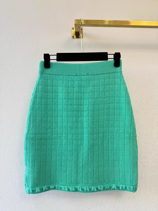 Green Wool Midi Skirt