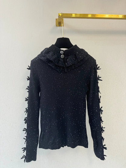Bow knit cardigan