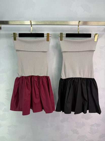 Color-blocked patchwork dress