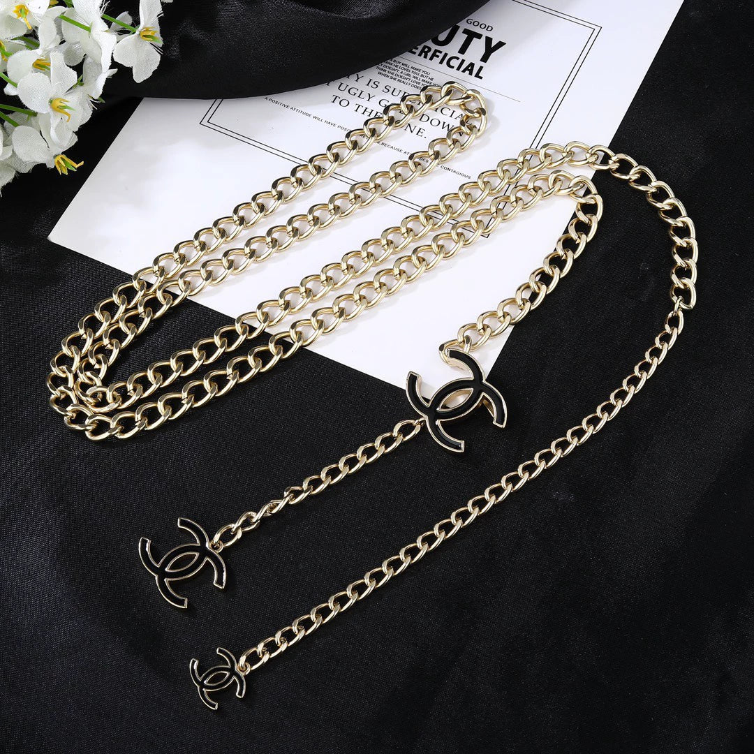Gold chain waist chain