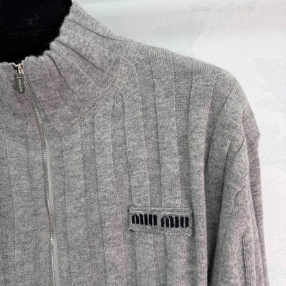 Grey knit cardigan