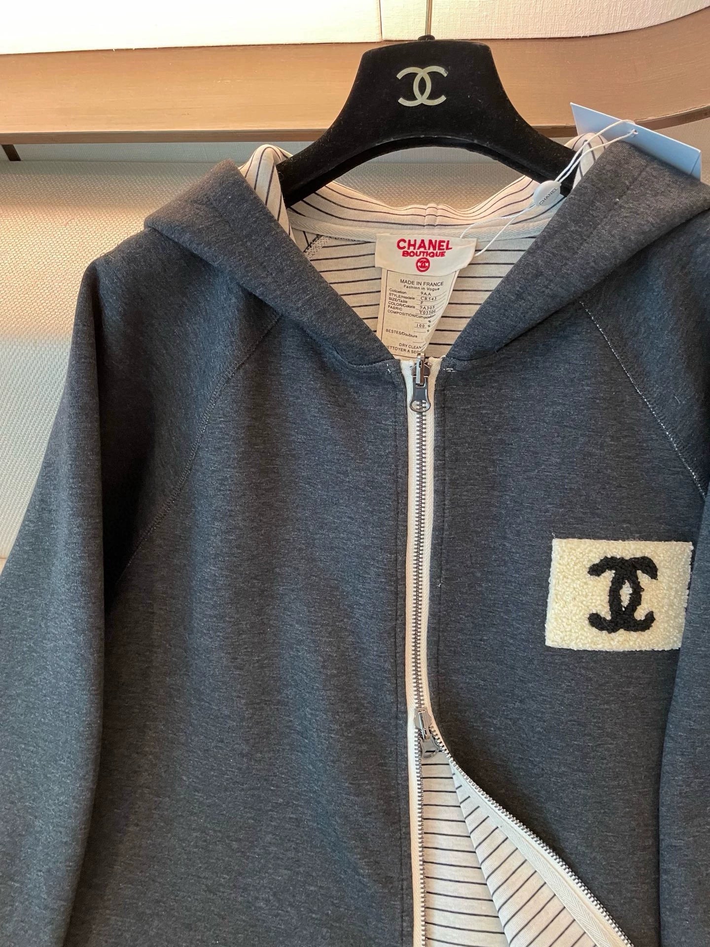 Zippered Hooded Sweatshirt
