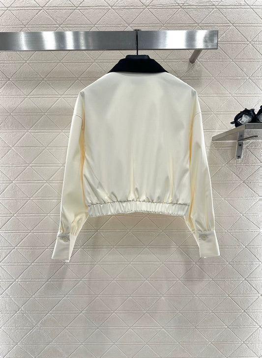25fw Color blocked lace lapel jacket