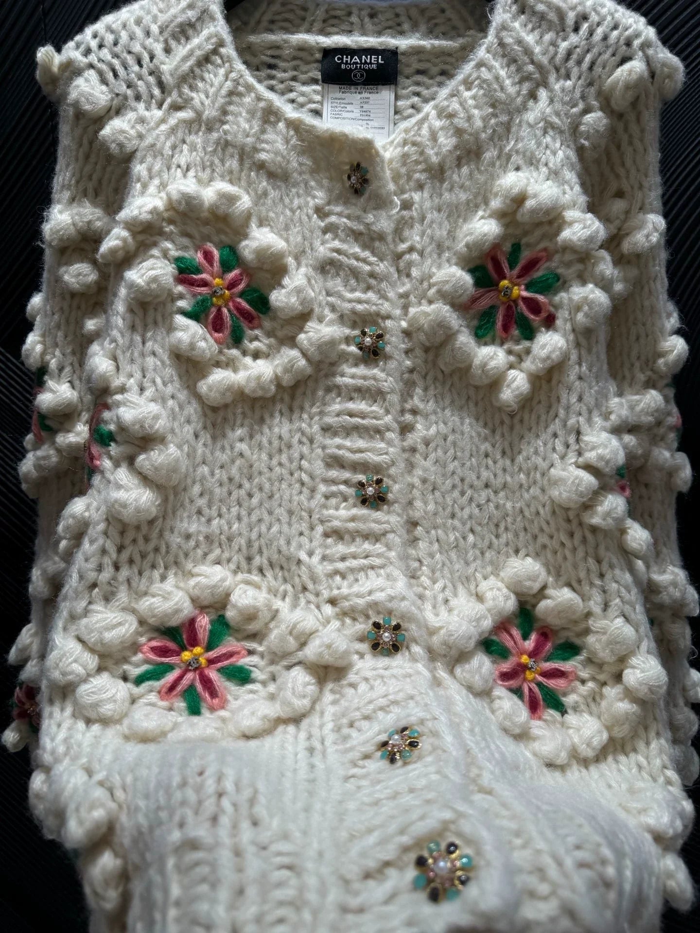 3D floral cardigan