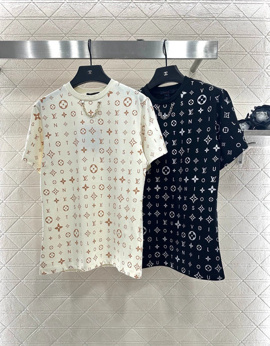 Round Neck Printed Chain T-Shirt