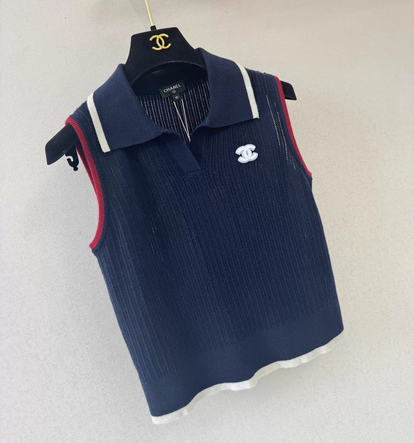 26ss Color-blocked polo vest