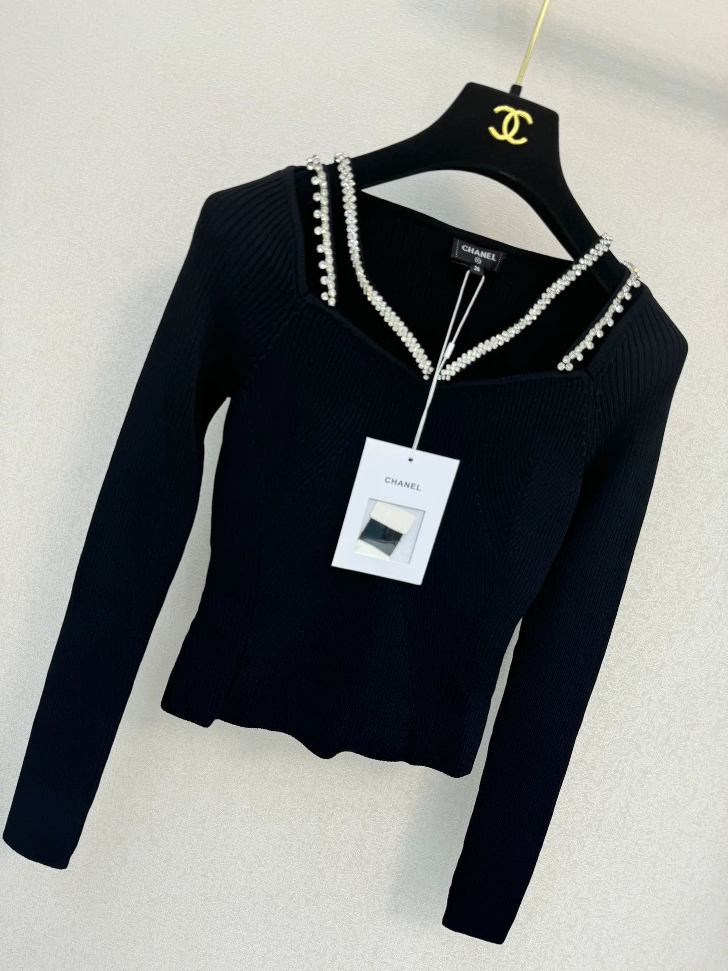 black knit sweater
