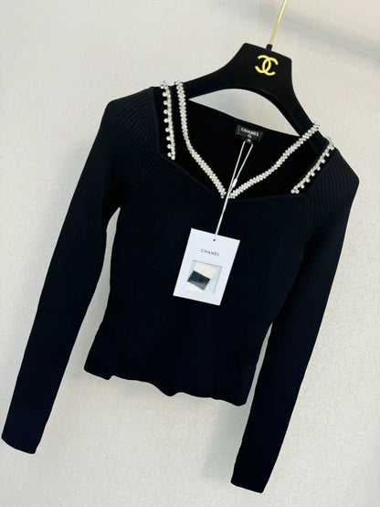 black knit sweater